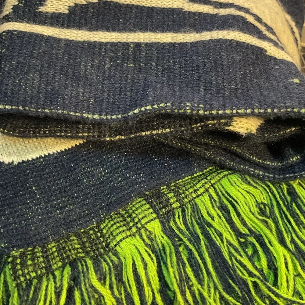 Forever Collectibles Navy and Green Scarf Seattle Seahawks Apparel Logo